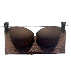 aerie Women’s Taupe Brown Lace Band Strapless Bra Size 34B